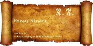 Mezey Ninett névjegykártya